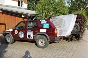 Die gewagte Anti-Mücken-Konstruktion am Heck des Fronti.