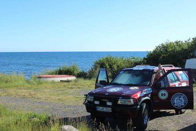 Wir sind mit Meerblick unterwegs.